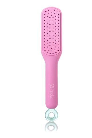 Proco Beauty Pro Kendini Temizleyen Saç Fırçası - Saç Açma Tarama Masaj Fırçası- Soft Touch Pembe