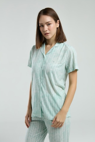 Pierre Cardin Kadın Yeşil Gömlek Pijama Yeşil