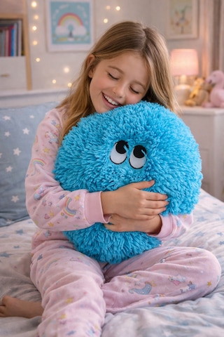 Merty Avm Peluş Yastık 35cm Yumuşak Dekoratif Yastık Çocuk Genç Odası Süs Yastığı Açık Mavi