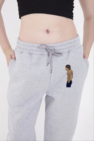 Reka Moda Lastikli Üç İplik Baskılı Eşofman Pantolon - Gri Gri