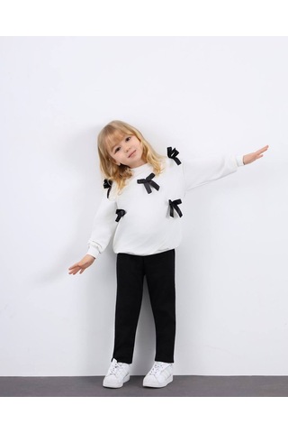 Miniko Kids Kız Çocuk Bayramlık Fiyonk Detaylı 2li Takım Siyah