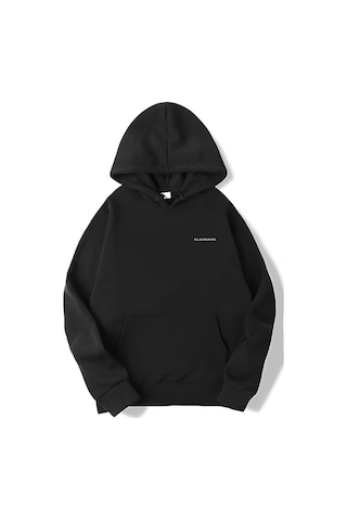 Brz Collection Unisex Oversize Pembe Panter Hoodie Siyah