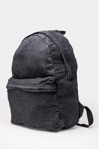 İcone Bag Icone Unısex Sırt Çantası, Yıkamalı Denim Çanta, Fermuar Kapamalı, Kot Sırt Çantası Gri - Siyah