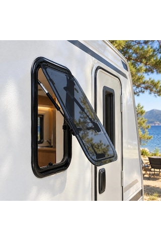 Jarup Flat Açılır Karavan Penceresi 35x60 Cm Siyah Jr3560fb S