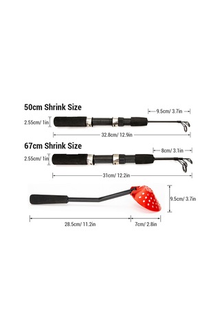 Jeemson Kışlık Dış Mekan Balıkçılık Seti 52 Parça - 50cm İki Parça Kamış Ve Tüm Zaraflar İle Donatılmış