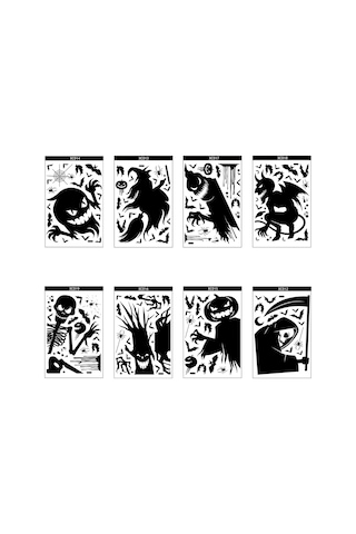 Dianziye Halloween Penceresi Elektrostatik Sticker 8 Adet: Kâbus, Cadı, Koca Ağız, Şeytan, Kemer, Hayalet Ağaç, Balkabak Hayali,ölü Adam - Tekrarlı Kullanım, Zımba Yok, Parti Dekorasyonu Diğer