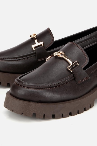 Yaya By Hotiç Yaya Kadın Kahverengi Tokalı Klasik Loafer