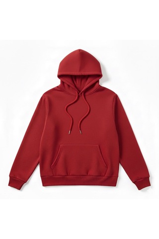 Skyross Company Unısex 3 İplik Şardonlu Haki Bisiklet Yaka Sweatshirt Kırmızı