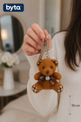 Peluş Ayıcık Anahtarlık 10 Cm Sevimli Çanta Süsü Ve Anahtar Aksesuarı - Hediyelik Kahverengi