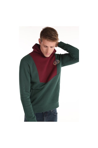 Colins Regular Fit Baskılı Yeşil Erkek Sweatshirt Cl1066253 Koyu Yeşil