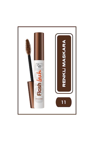 Golden Rose Suya Dayanıklı Förmüllü Hacim Veren Flash Lash Renkli Maskara 11 Chocolate