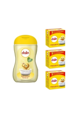 Dalin Bebek Şampuanı 200 ML + Dalin Hassas Ciltler için Bebek Sabunu 100 G 9'lu