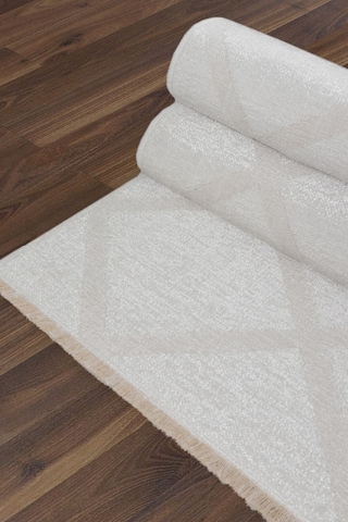 Rodney Vl Yıkanabilir Kaydırmaz Çift Taraf Pamuk Dokuma Beyaz Rix Premium Kalite Kilim Beyaz1