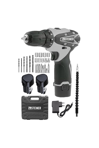 Steiner Titan 36 V Çift Akülü Şarjlı Vidalama Matkap Gri + Set