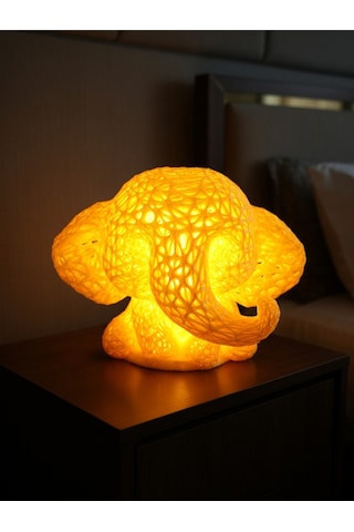 Sevimli Fil Çocuk Odası Gece Lambası 3d Tasarım Led Işıklı Masaüstü Mesh Dekor Hediyelik Sarı