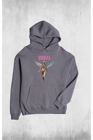 Unisex Oversize Nirvana Kapüşonlu Sweatshirt
