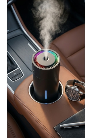 USB Şarjlı Akıllı Araç Nemlendirici Sessiz LED Işıklı 3 Kademeli Aroma Difüzörü Oto Hava Nemlendirici ve Kokulandırıcı