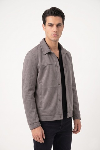 Dynamo Erkek Siyah Regular Fit Mevsimlik Süet Spor Mont Bgl-st05437 Füme