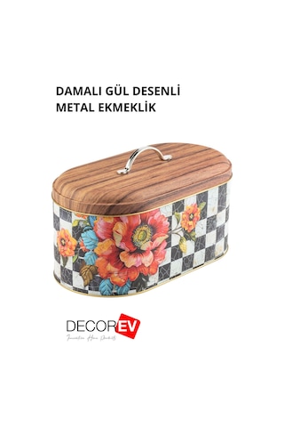 Decorev Çiçek Desenli Metal Ekmeklik