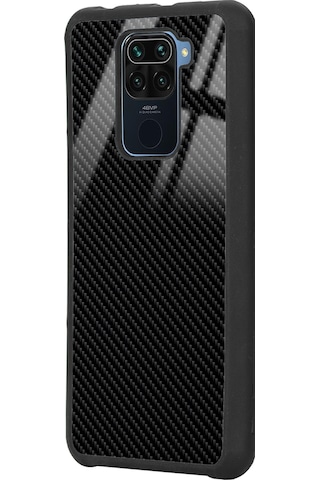 Xiaomi Redmi Note 9 Carbon Tasarımlı Glossy Telefon Kılıfı Siyah