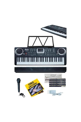 Midex PS-1500BK Başlangıç İçin 61 Tuşlu Org Notalık ve Adaptörlü