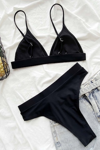 Angelsin Yüksek Bel Siyah Bikini Altı 001