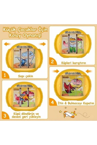 Gokidy 4 Farklı Eğlenceli Dönen Puzzle Sarı