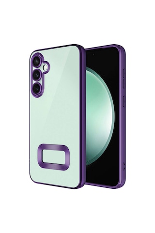 Zore Galaxy Uyumlu S24 Plus Kılıf Kamera Korumalı Logo Gösteren Msra Omega Kapak - Derin Mor Derin Mor