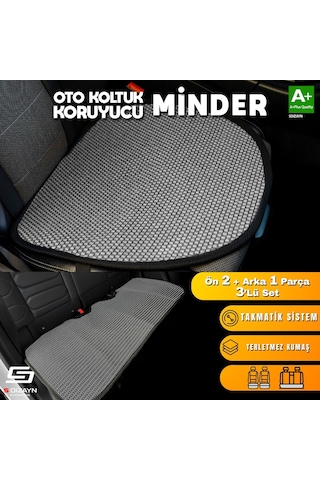 S-dizayn Oto Koltuk Koruyucu Alt Minder Füme Universal 2+1 Parça Ön Arka A+ Kalite