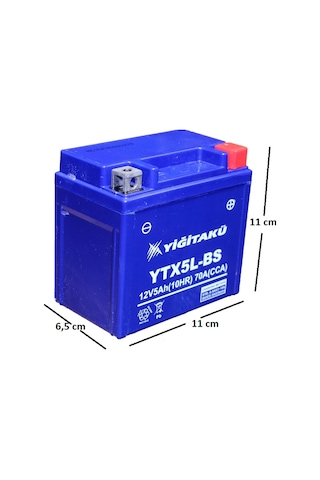 12 V 5 Ah Amper Yiğit Akü Ytx5l Motosiklet Aküsü