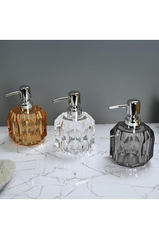 1 Adet Akrilik Sıvı Sabunluk 180 Ml - 3 Farklı Renkli Kırılmaz Şeffaf Banyo Ve Mutfak Düzenleyici Şık Losyon Diğer