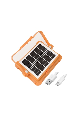 Güneş Enerjili İkaz Lambalı Portatif Led Projektör 100 Watt