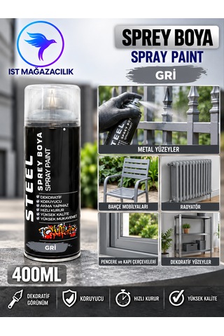 İst Steel Sprey Boya Gri 400 Ml 07 Gri