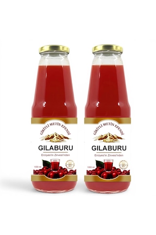 Gilaburu Meyve Pulplu İçecek 2 X 1000 Ml Özel Cam Şişe Katkısız Giritli Metin Efendi