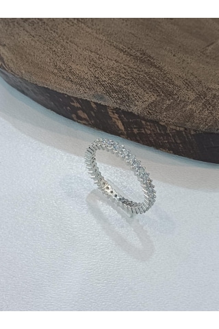 Tek Sıra Tamtur Gümüş Yüzük Tam Tur Alyans Gümüş Kadın Yüzüğü Yzk-425 Gümüş