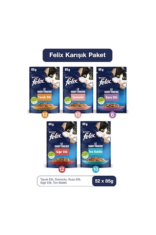Purina Felix Karışık Pouch Yetişkin Kedi Yaş Maması 52 x 85 G