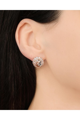 Lekka Design Kadın Kararmaz Çelik Lüks Takı Oval Zirkon Taşlı Abiye Küpe