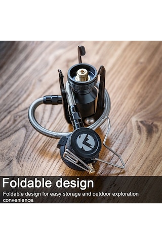 Ebitda Katlanabilir Alüminyum Gaz Ocak Adaptörü, Üçayak Braket, Uzatma Hortumu, Kamp Pişirme Aksesuarı, Siyah Siyah