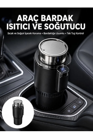 Isıtma Soğutma Özellikli Araç Bardaklığı Çakmak Girişli Akıllı Yeni Nesil Renkli