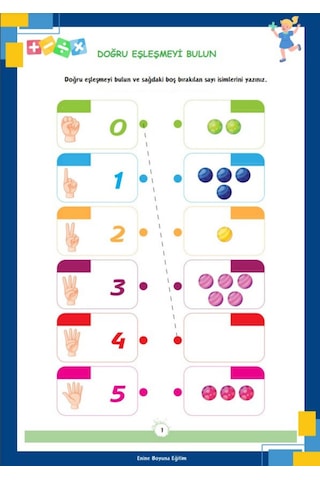 Çocuklar İçin Matematik Yaz-sil Kitabı Cırt Cırtlı