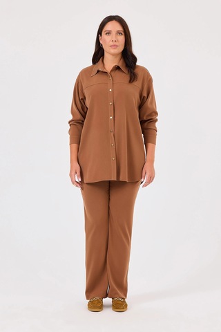 Galaxi Kadın Büyük Beden Bağcıklı Pantolon 4023 Camel Camel