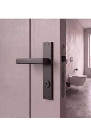 Lusso Antrasit 5 Adet Oda 2 Adet Wc Aynalı Kapı Kolu Set