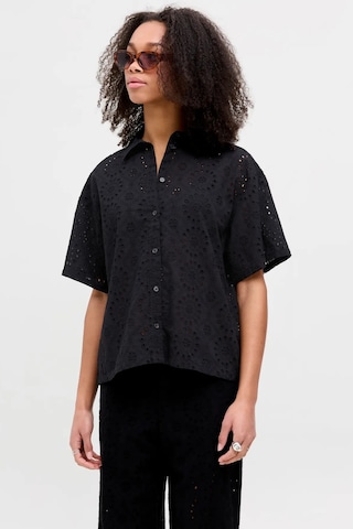 Jjxx Kadın Jxmıllıe Rahat Kesim Dantel Detaylı Kısa Kollu %100 Pamuk Gömlek 12270924 Siyah Siyah