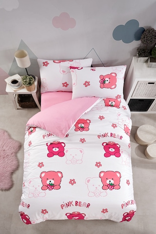 Laliva Çarşafı Lastikli Ayıcıklı Pembe Çocuk Nevresim Takımı Laliva Çarşafı Lastikli Ayıcıklı Pembe Çocuk Nevresim Takımı