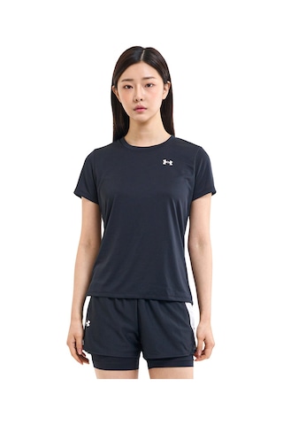 Under Armour Tech Solid Kadın Siyah Yuvarlak Yaka Tişört Siyah