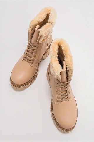 Luvishoes Jayla Bej Cilt Kadın Bot Bej