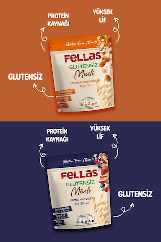 Fellas Kırmızı Meyveli 270g + Karışık Kuruyemişli 270g