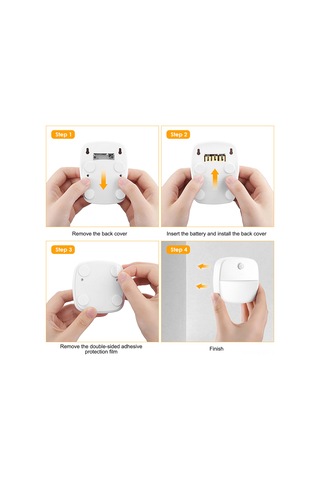 Maiyame Led Akıllı Gece Lambası, İnsan Algılama, Beyaz Işık, Açık Aydınlatma, Mutfak Dolap/yuva/merdiven İçin, Pil Dahil Değil, C4908 Tekli Beyaz