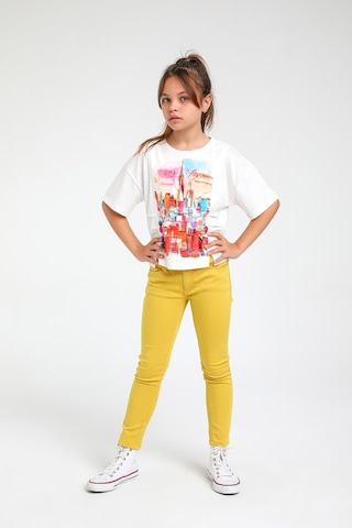 Escabel Kız Çocuk Slim Fit Örme Pantolon Sarı