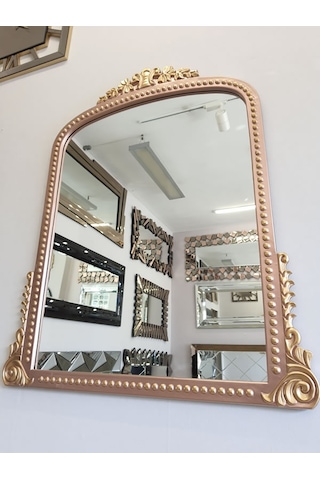 Ayna Denizi Lady Copper Gold Model Rose Gold Altın Renk Dekoratif Ayna Altın